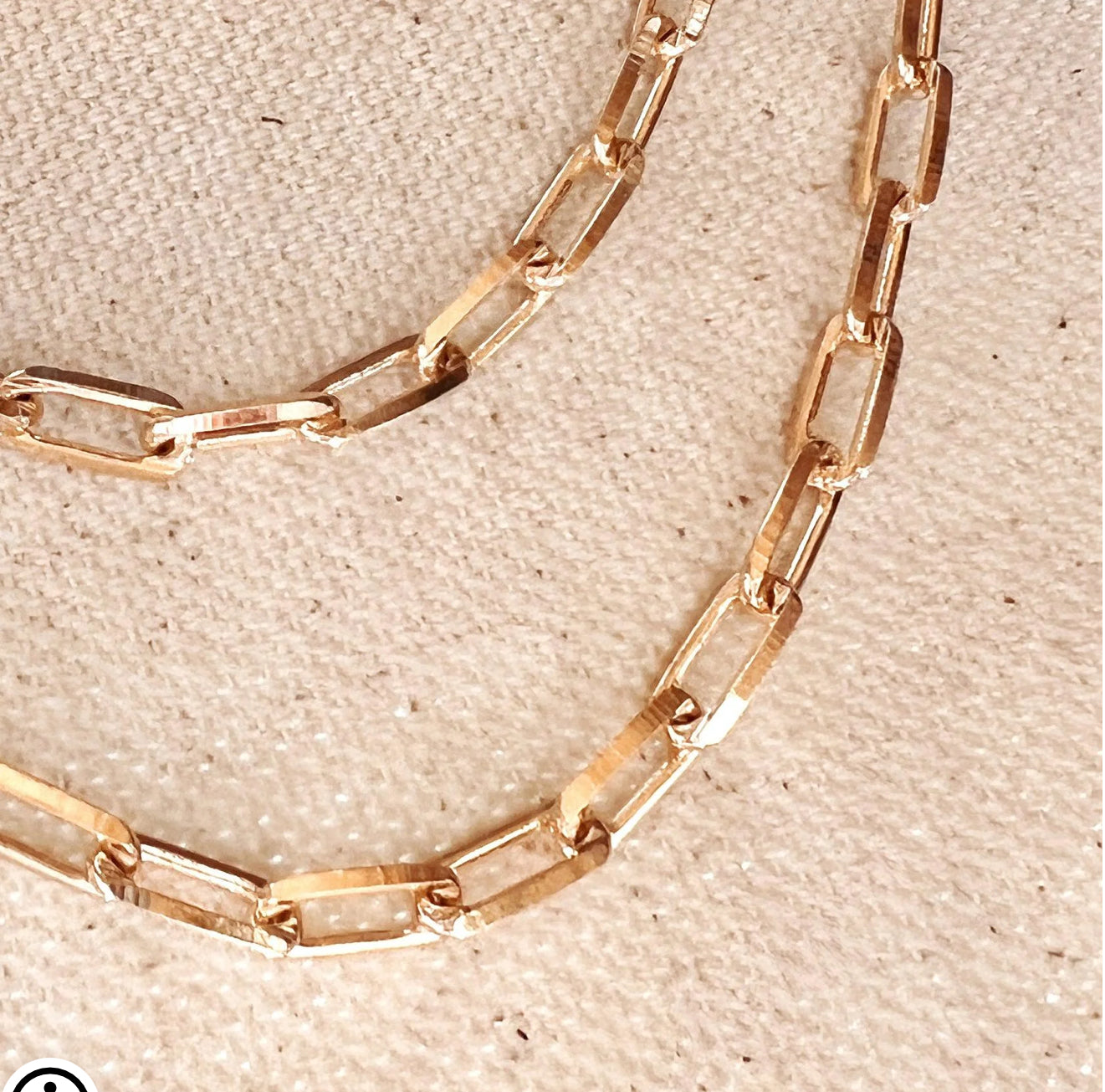 18k Gold Filled Paperclip Link Chain