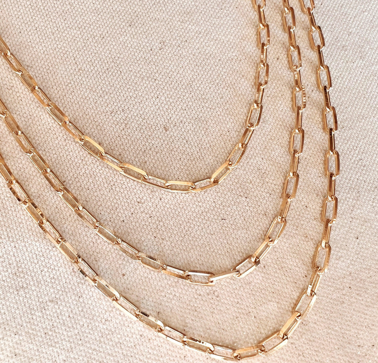 18k Gold Filled Paperclip Link Chain