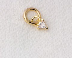 Mini CZ Triangle  Charm