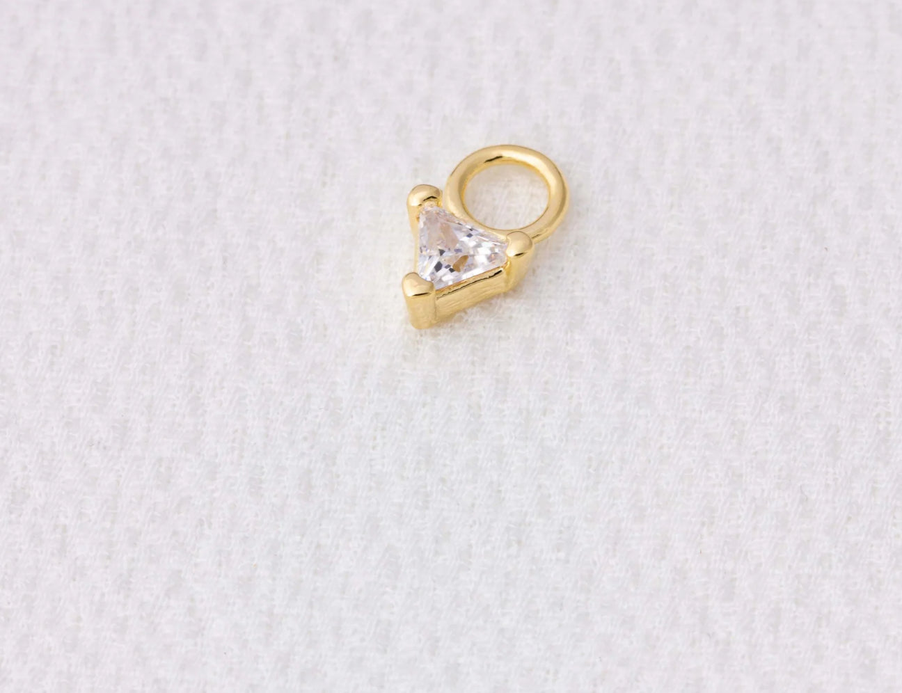 Mini CZ Triangle  Charm