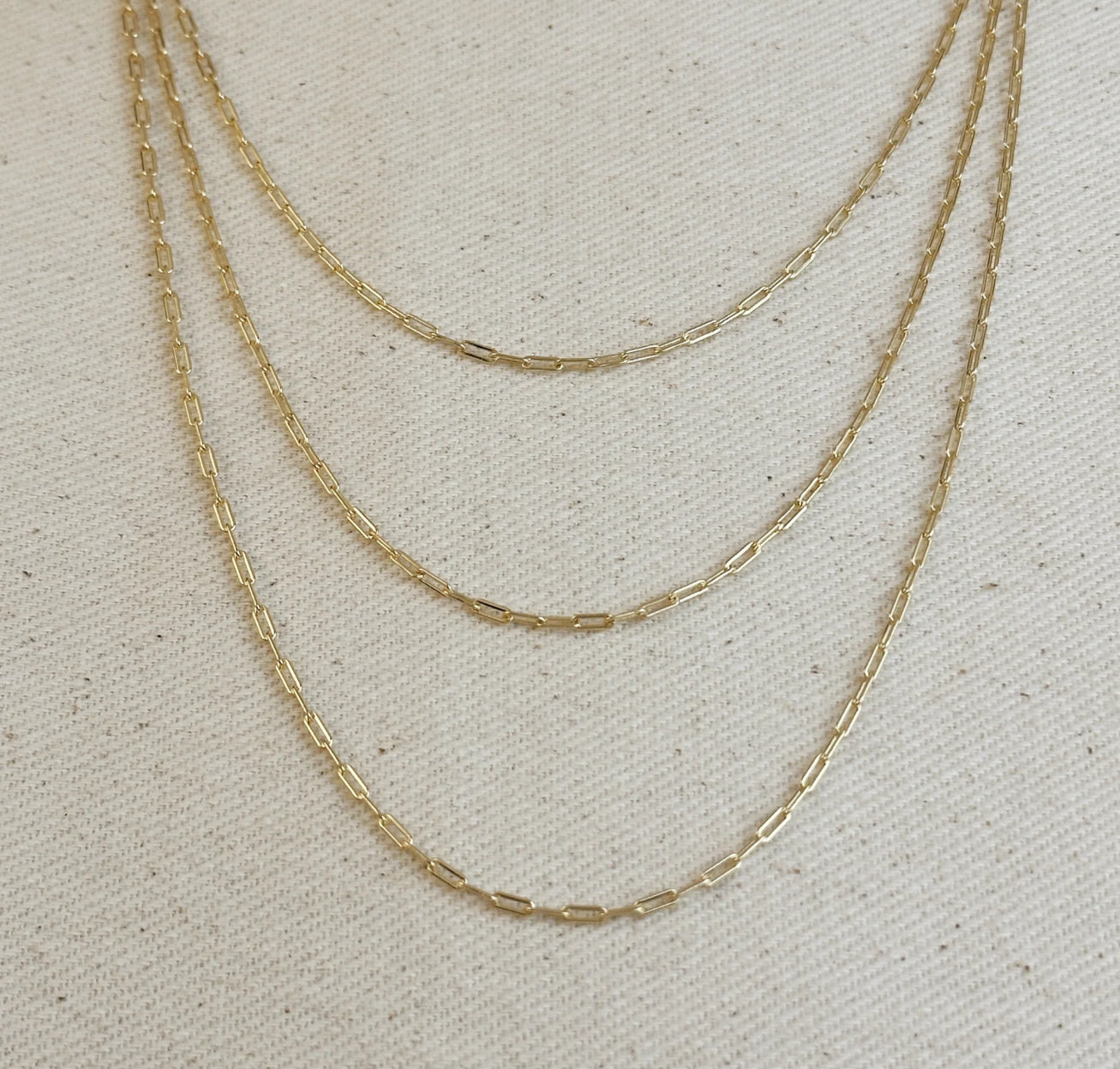 18k Gold Filled Mini Paperclip Chain 20 in.