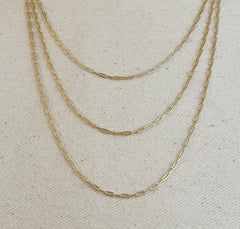 18k Gold Filled Mini Paperclip Chain 20 in.
