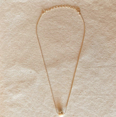 18k Gold Filled Solitaire Pearl Necklace