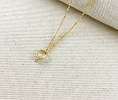 18k Gold Filled Mini Diamond Ring Charm