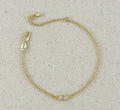 18k Gold Filled CZ Solitaire Bracelet
