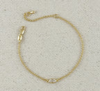 18k Gold Filled CZ Solitaire Bracelet