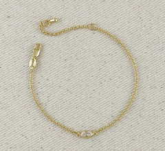 18k Gold Filled CZ Solitaire Bracelet