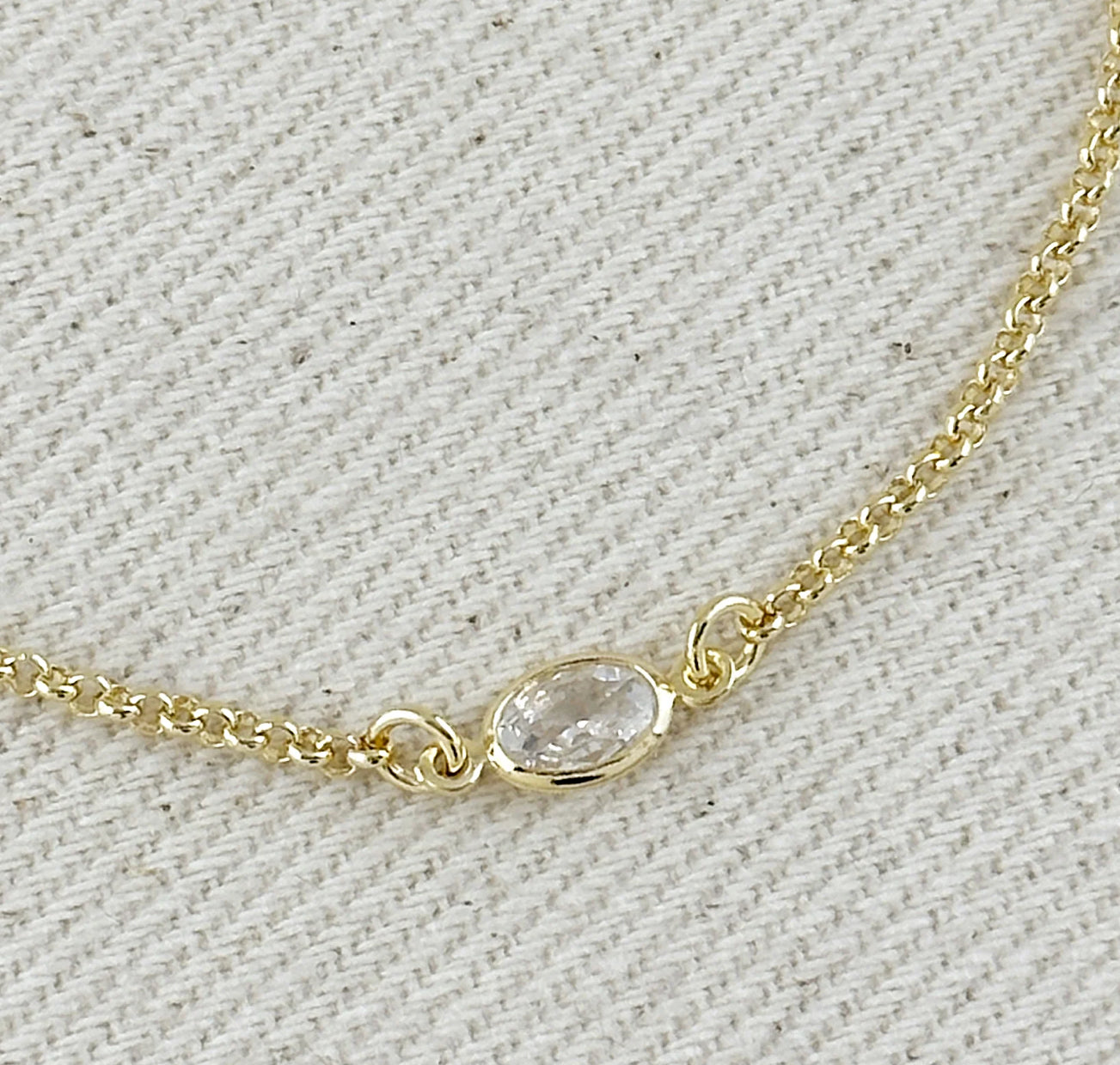 18k Gold Filled CZ Solitaire Bracelet