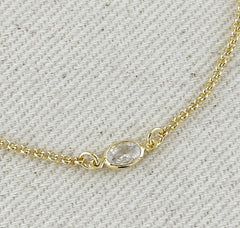 18k Gold Filled CZ Solitaire Bracelet