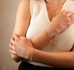 18k Gold Filled CZ Solitaire Bracelet