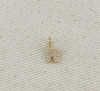 Gold Micro CZ Initial Letter Charm