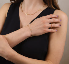18k Gold Filled Paperclip & Straw Chain