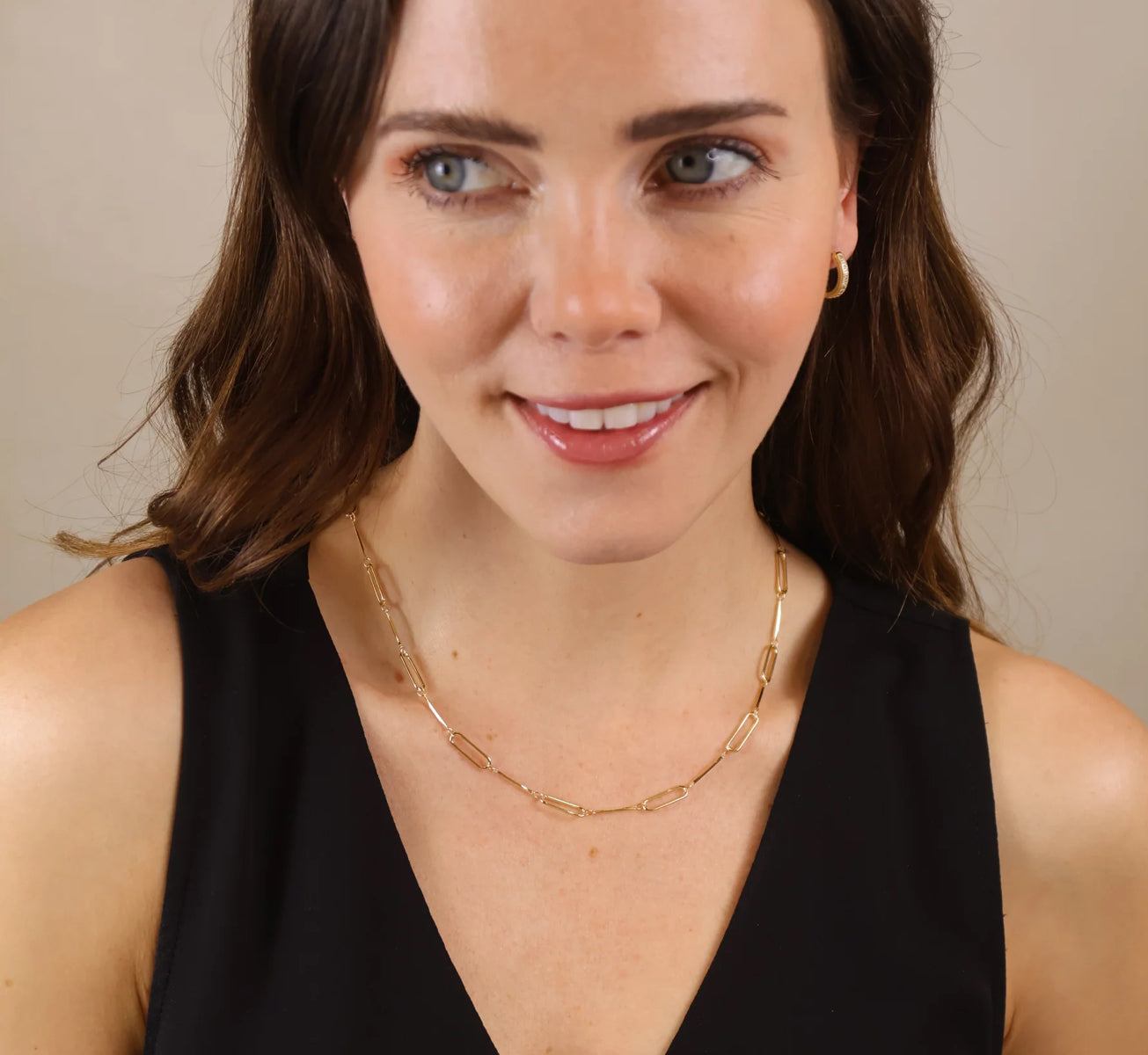 18k Gold Filled Paperclip & Straw Chain