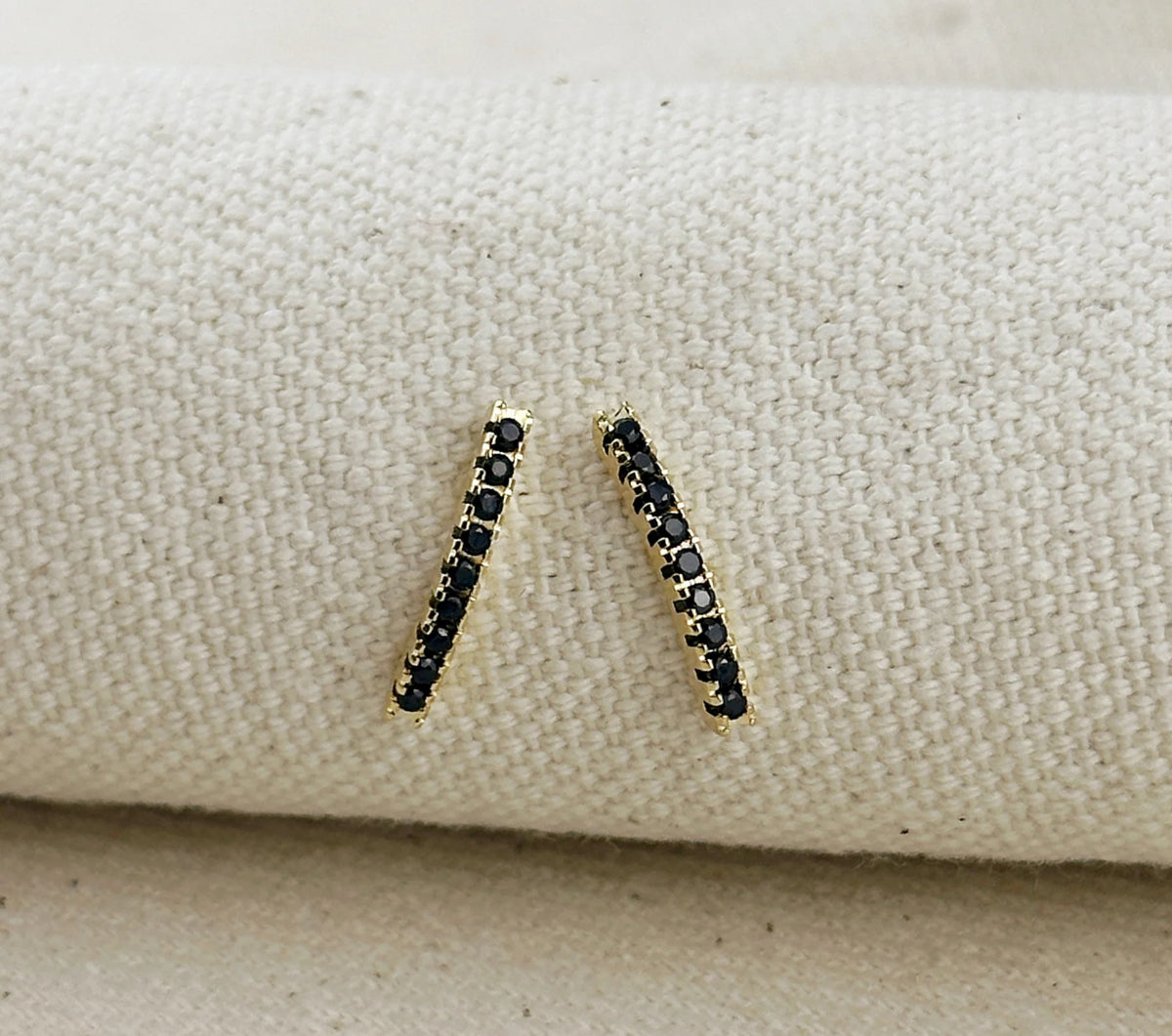 18k Gold Filled CZ Thin Line Stud