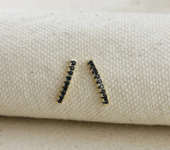18k Gold Filled CZ Thin Line Stud