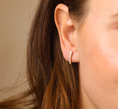 18k Gold Filled CZ Thin Line Stud