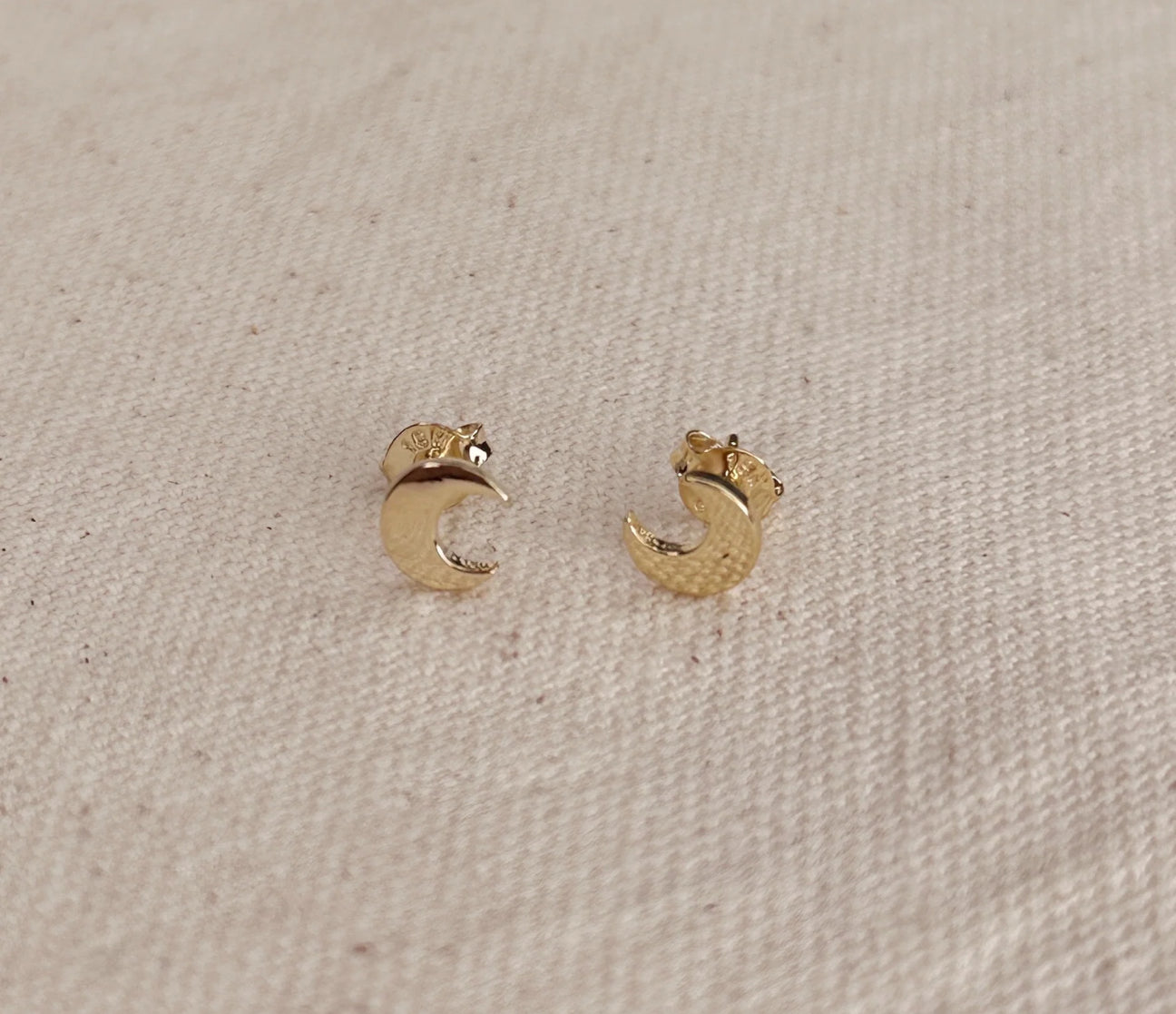 Mini Crescent Moon Stud Earrings