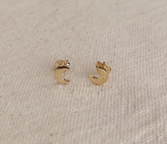 Mini Crescent Moon Stud Earrings
