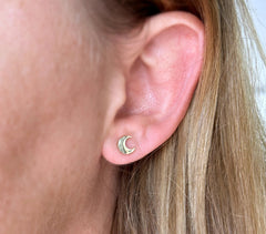 Mini Crescent Moon Stud Earrings