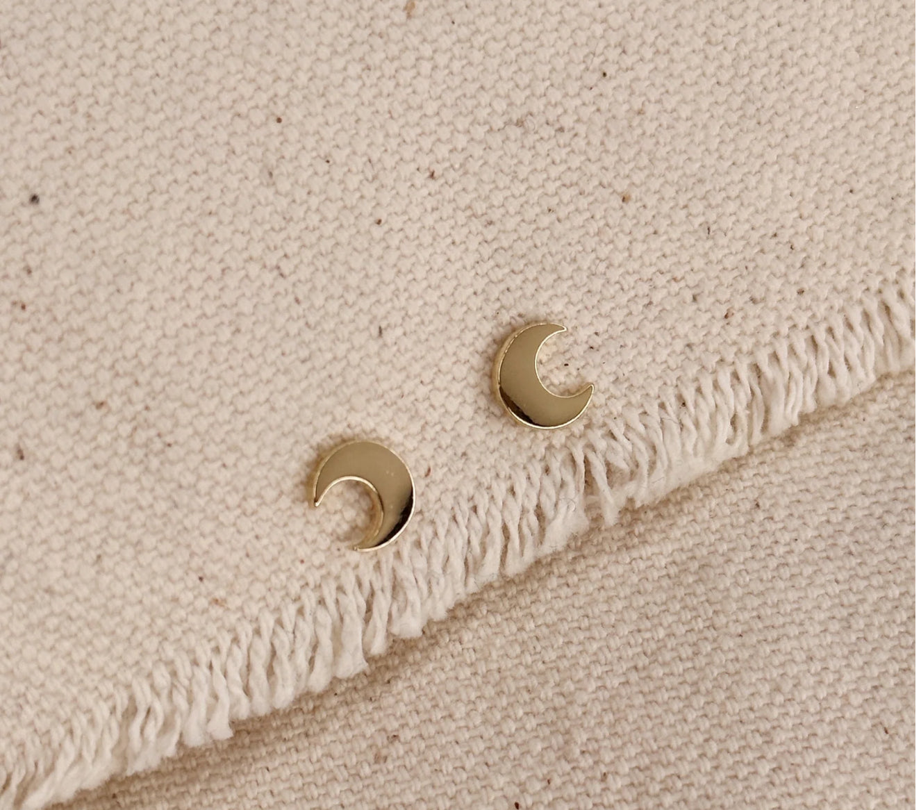 Mini Crescent Moon Stud Earrings