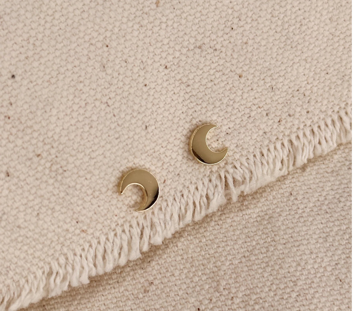 Mini Crescent Moon Stud Earrings