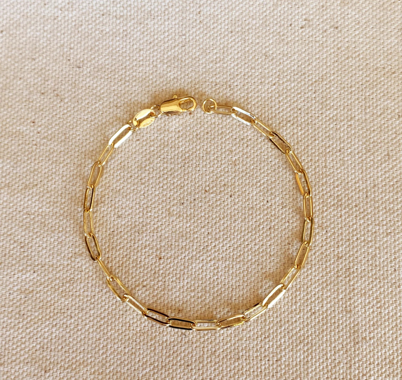 18k Gold Filled Short Link Paperclip Bracelet