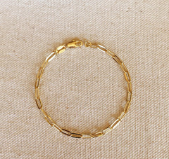 18k Gold Filled Short Link Paperclip Bracelet