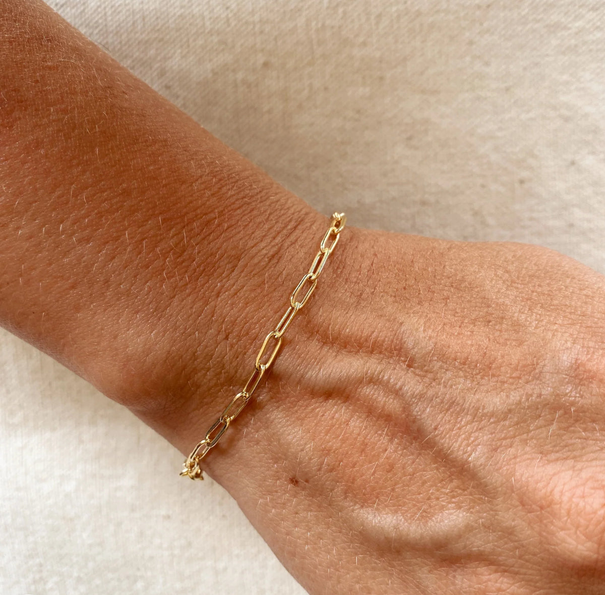 18k Gold Filled Short Link Paperclip Bracelet