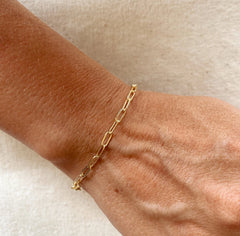 18k Gold Filled Short Link Paperclip Bracelet