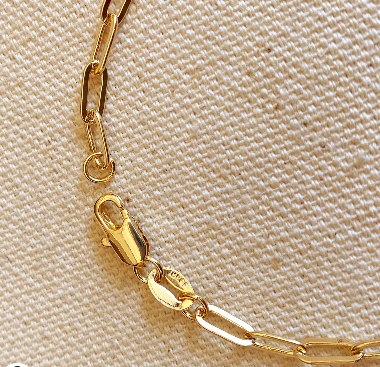 18k Gold Filled Short Link Paperclip Bracelet
