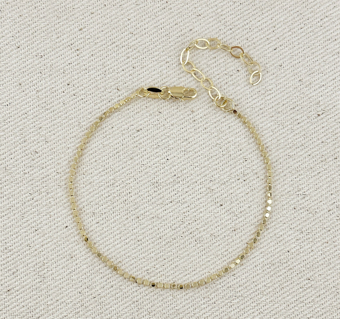 18k Gold Filled 1.5mm Flat Dot Ball Bracelet