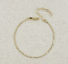 18k Gold Filled 1.5mm Flat Dot Ball Bracelet