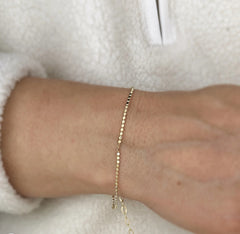 18k Gold Filled 1.5mm Flat Dot Ball Bracelet