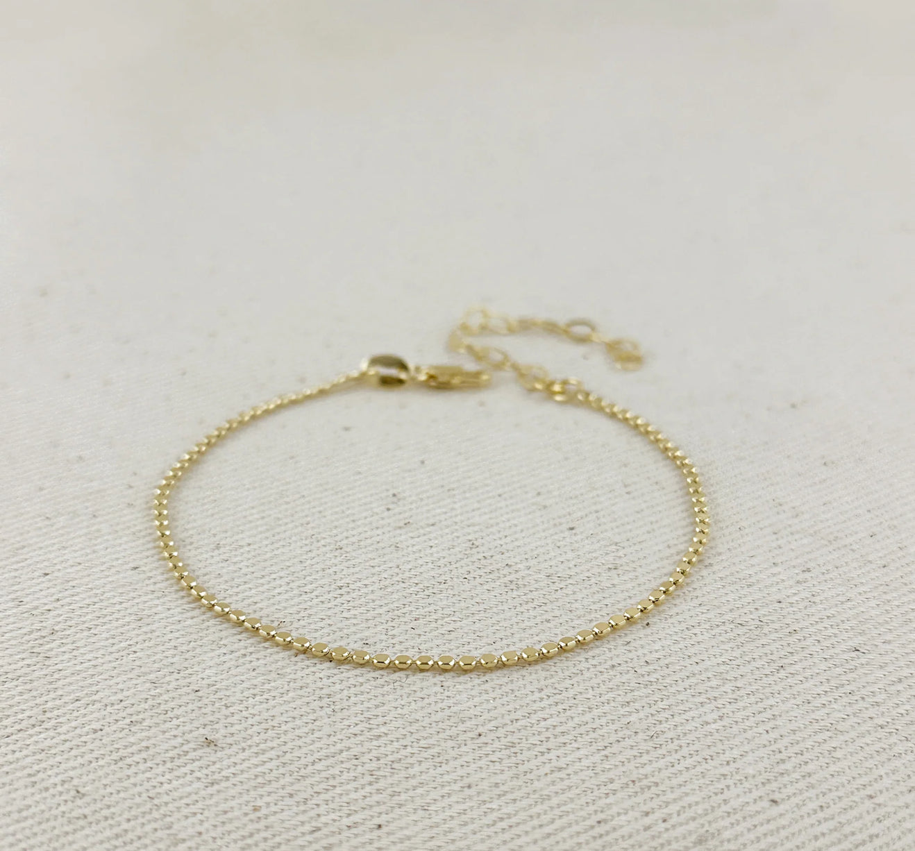 18k Gold Filled 1.5mm Flat Dot Ball Bracelet