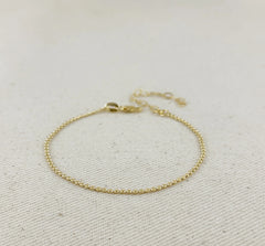 18k Gold Filled 1.5mm Flat Dot Ball Bracelet