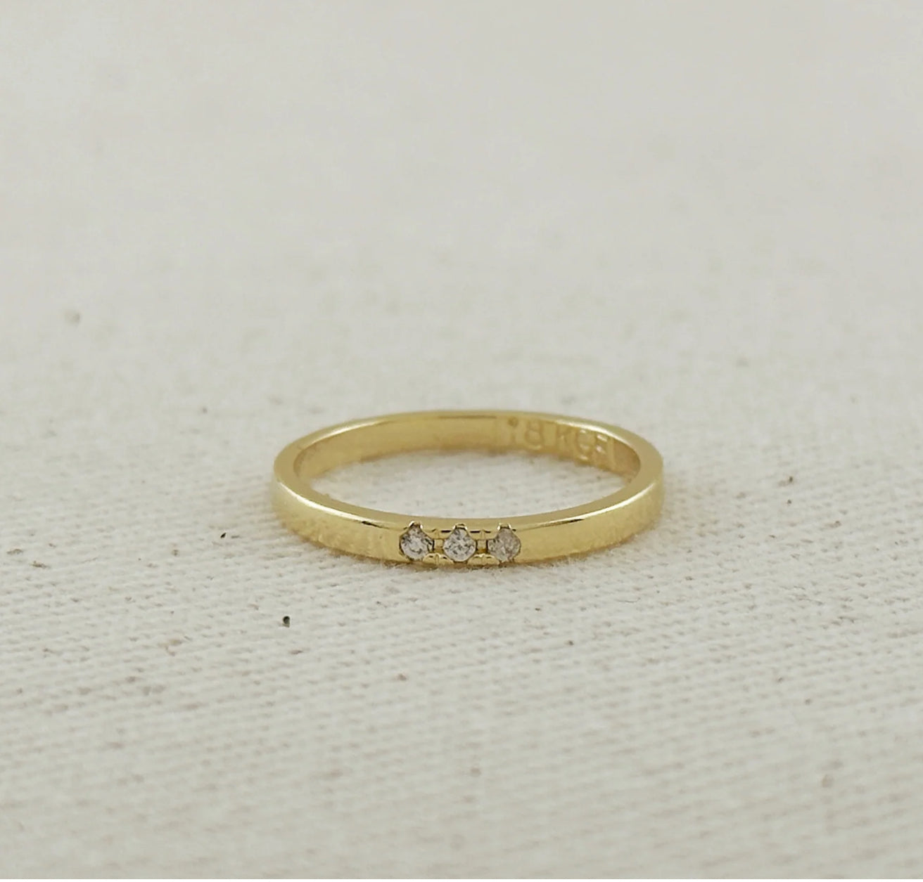18k Gold Filled Delicate CZ Band Ring