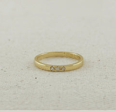 18k Gold Filled Delicate CZ Band Ring