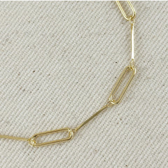 18k Gold Filled Paperclip & Straw Bracelet