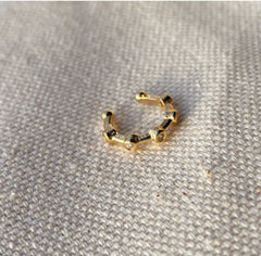 18k Gold Filled Ear Cuff With Bezel Cubic Zirconia