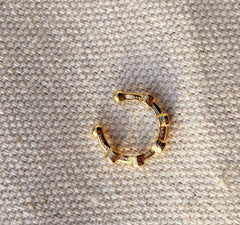 18k Gold Filled Ear Cuff With Bezel Cubic Zirconia