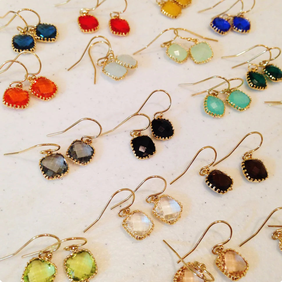 Dainty Earrings, Navy Blue Earrings, Sapphire Earrings