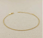18k Gold Filled 1.5mm Mini Flat Dots Chain Anklet