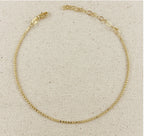 18k Gold Filled 1.5mm Mini Flat Dots Chain Anklet