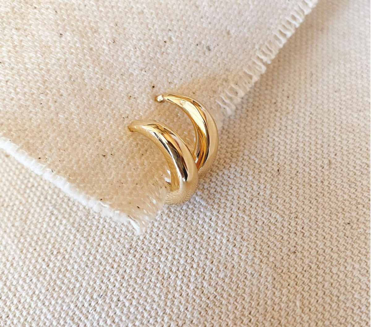 18k Gold Filled Artisan Style Clicker Hoop Earrings