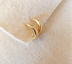 18k Gold Filled Artisan Style Clicker Hoop Earrings