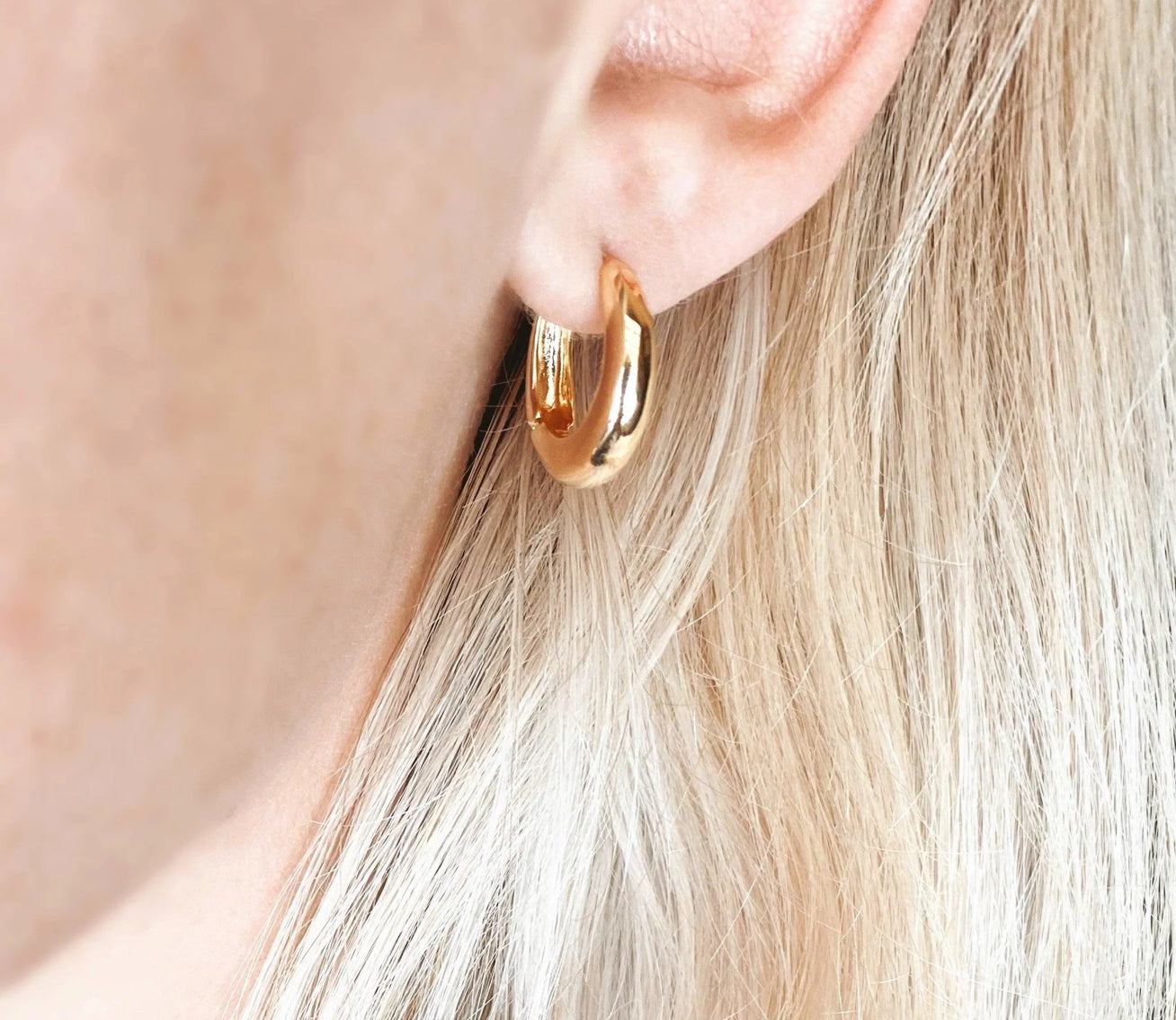 18k Gold Filled Artisan Style Clicker Hoop Earrings