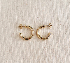 Classic Tube C Hoop Earrings
