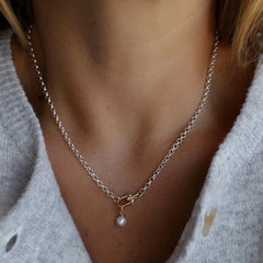 The Melanie Link Chain and Pearl