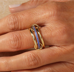 Bellanca Spinner Ring - Sapphire Blue