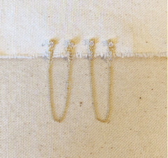 Double Piercing CZ Chain